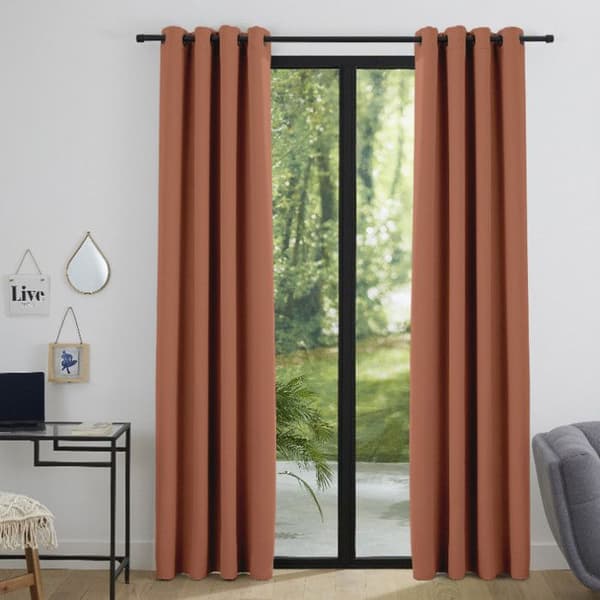 Set med 2 st mörkläggningsgardiner 140 x 260 cm "Natt" Terracotta