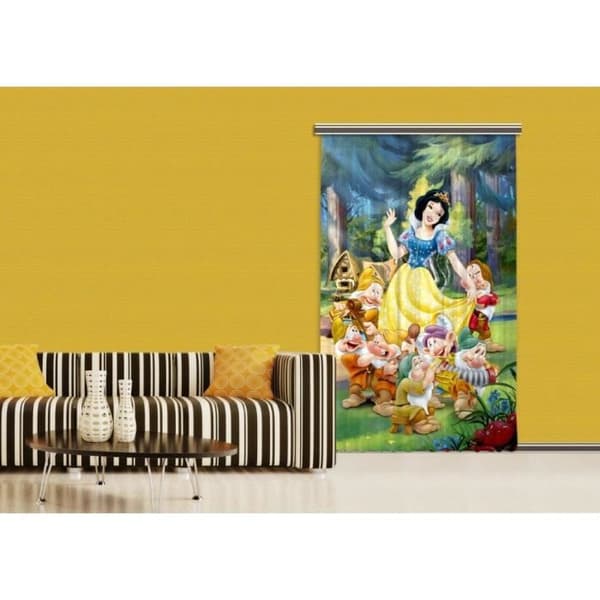 Gardiner - Disney - Snövit och de sju dvärgarna - 140x245 cm - Vit - Halvgenomskinlig
