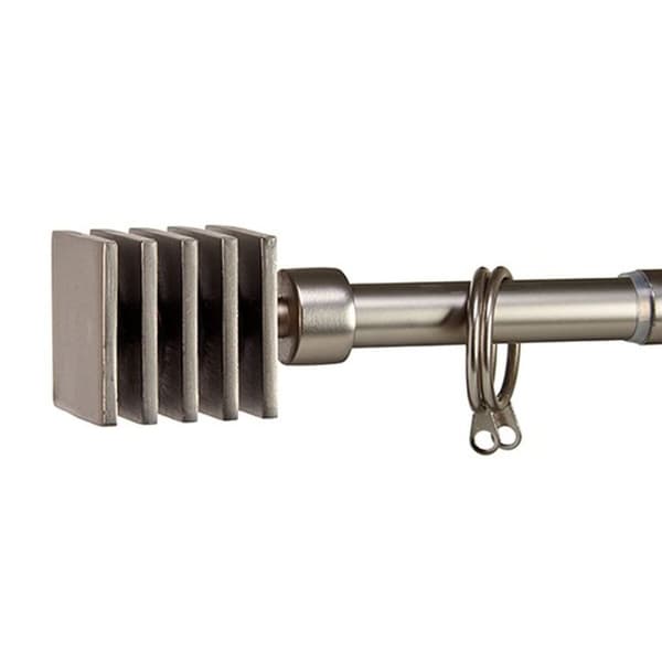 Gardinstolpe Uttrekkbar Kvadrat Sølv Jern 4,5 x 180 x 4,5 cm (12 enheter)