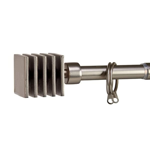 Gardinstolpe Uttrekkbar Kvadrat Sølv Jern 4,5 x 125,5 x 4,5 cm (12 enheter)