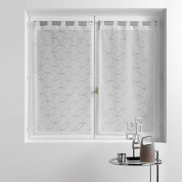 Par rätt passager 2 x 60 x 90 cm sandat tyg broderad Olympia Grå