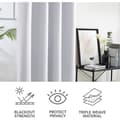 Miniatyrbild 3 av 4: Isolerade mörkläggningsgardiner - 117x137 CM (Bredd x Höjd) - Modern Eyelet Design - vit - 2 st