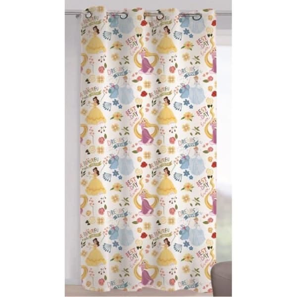 Voile Gardin för Princess Sovrumsfönster - DISNEY PRINCESS - Voile - Rosa - Syntet