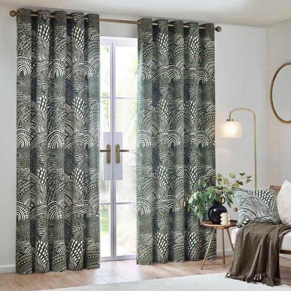 Hoem Nola Abstract Eyelet Curtains (Pack of 2)