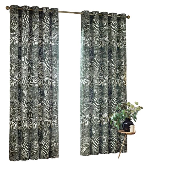 Hoem Nola Abstract Eyelet Curtains (Pack of 2)
