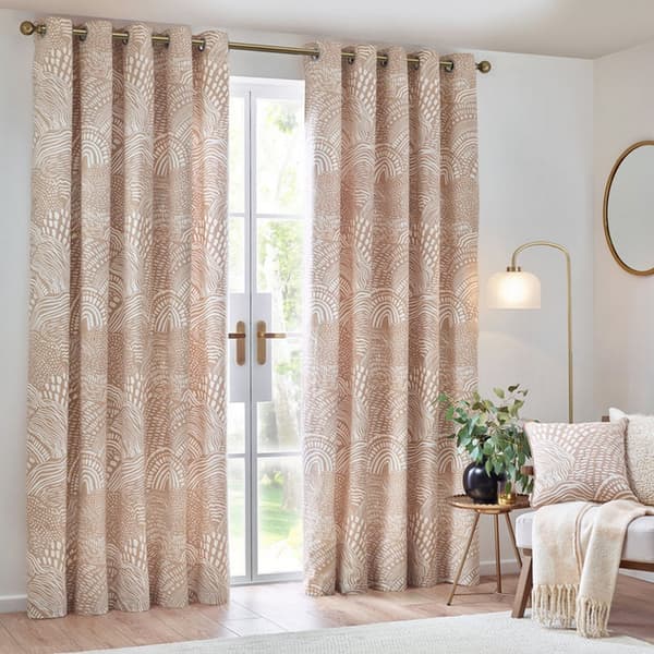 Hoem Nola Abstract Eyelet Curtains (Pack of 2)