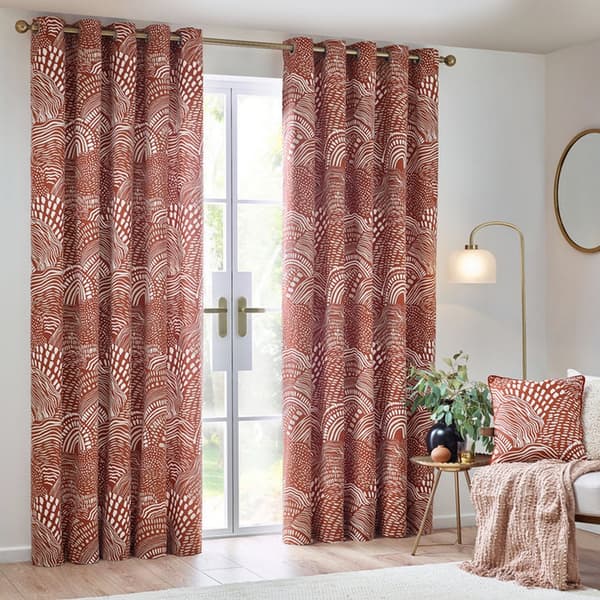 Hoem Nola Abstract Eyelet Curtains (Pack of 2)
