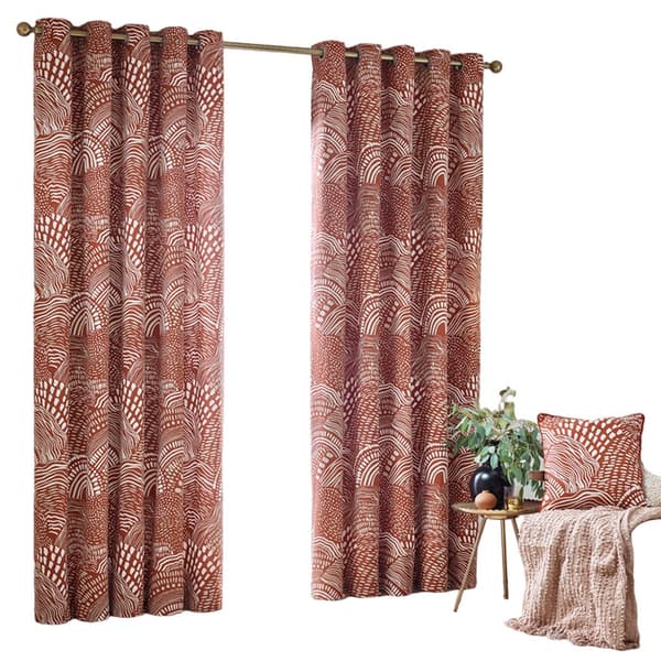 Hoem Nola Abstract Eyelet Curtains (Pack of 2)