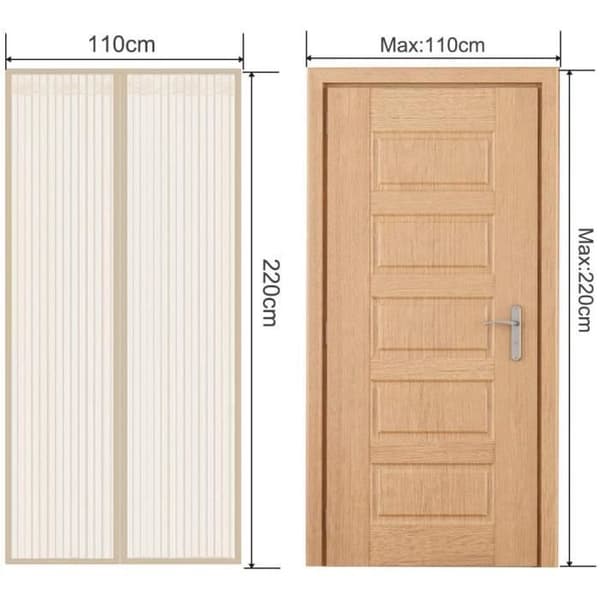 Magnetisk dörrskärm med 26 magneter - Anti-myggdörrgardin för hallar, dörröppningar, uteplats 100x210cm