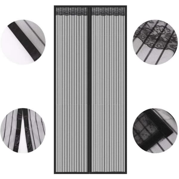 Magnetisk dörrskärm med 26 magneter - Anti-myggdörrgardin för hallar, dörröppningar, uteplats 100x210cm