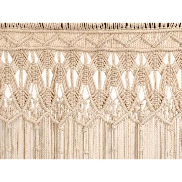 Macramé bomull flätad dörrgardin - ecru färg - 90 x 200 cm - Morel Beige