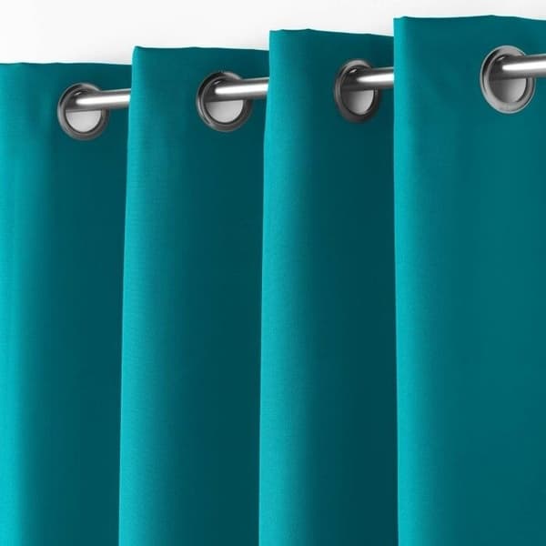 Gardin med metallöglor 140 x 180 cm vanlig polyester essential Bensin