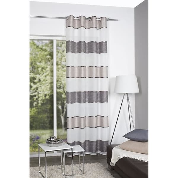 The Home of Fashion Hemmode Grommet Gardin, tyg, sten, 245 x 140 cm - 051777-0560