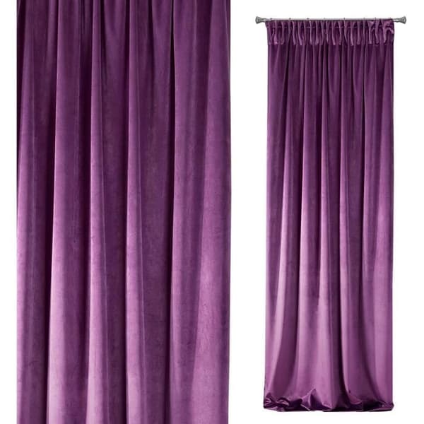 Eurofirany Gardiner, polyester, mörklila, 140 x 270 cm - 315130