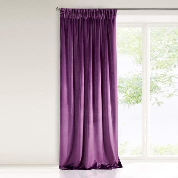 Eurofirany Gardiner, polyester, mörklila, 140 x 270 cm - 315130
