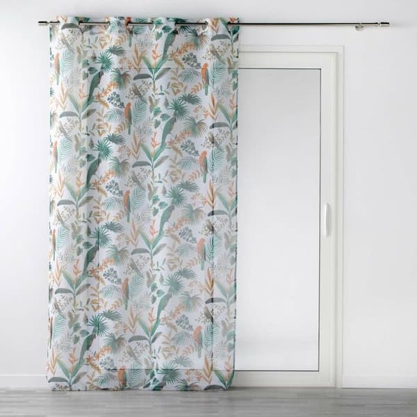 Voile gardin med öljetter - PARIS PRIX - panis - 140x240cm - Vit - Syntet - Andra mönster