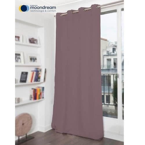 Ljudisolerande och termoisolerande gardin Moondream - Peppar - 135x260 cm - Grå - Öljett - Mörkläggande