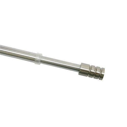 Gardinia Cylindrisk gardinstång i metall, justerbar längd från 80 till 110 cm, med 2 krokar ingår Stål Ø 10 mm -