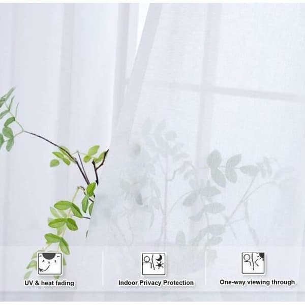 2x Mörkläggningsgardiner Voile Öljetter 140 x 240 Färg Snövit