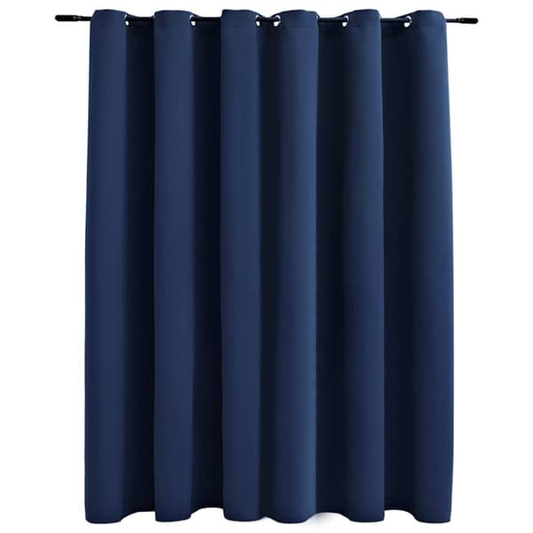 Mörkläggningsgardin med metallringar blå 290x245 cm