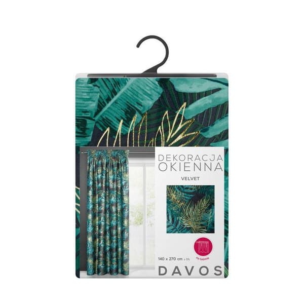 DAVOS FÄRDIG Gjord gardin PÅ TEJP 140 X 270 CM SVART