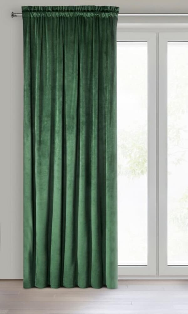 FÄRDIG GARDIN D91 DEW PÅ TEJP 140 X 270 CM MÖRKGRÖN