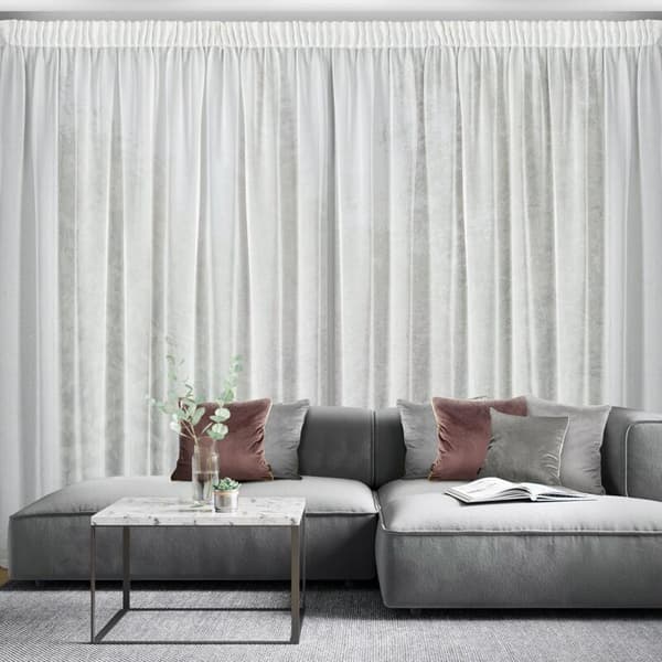FÄRDIG Gjord gardin HERA PÅ TEJP 300 X 270 CM VIT