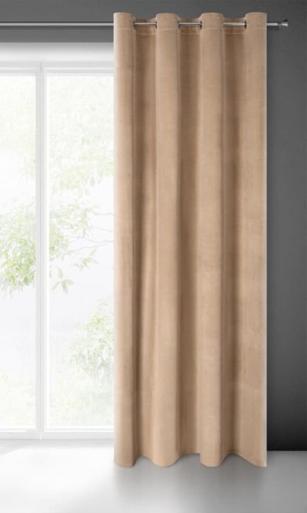 FÄRDIG Gjord gardin MELANIE 140 X 250 CM MÖRK BEIGE