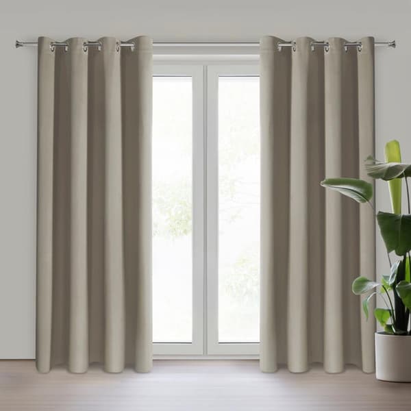FÆRDIG LAVET GARDIN NERISA 140 X 250 CM MØRK BEIGE