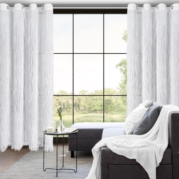 FÄRDIG Gjord gardin AURORA 140 X 250 CM VIT
