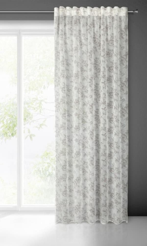 FÄRDIG WIKI-gardin PÅ TEJP 140 X 270 CM VIT
