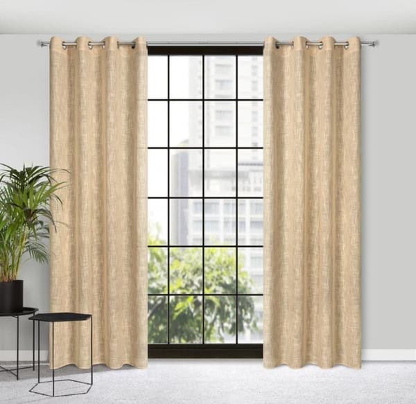 FÆRDIG LAVET GARDIN LIREN 140 X 250 CM BEIGE