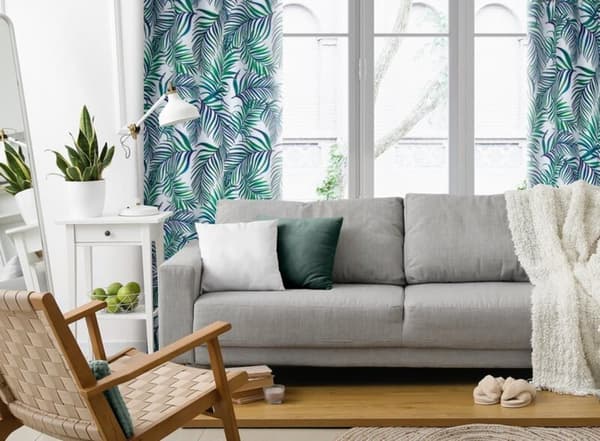 KLARGAVET GARDIN D91 PALMS 02 140 X 250 CM HVID