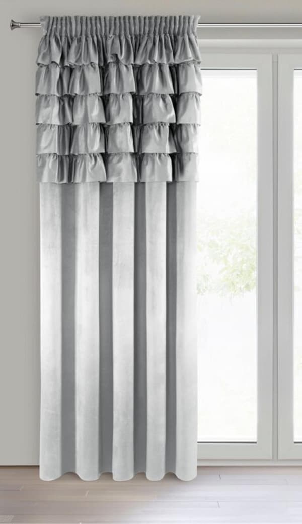 VALMIS VERHO AURA TEIPILLÄ 140 X 270 CM HOPEAA