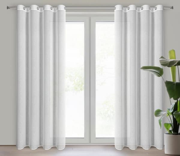 KLARGAVET GARDIN TULSA 140 X 250 CM HVID