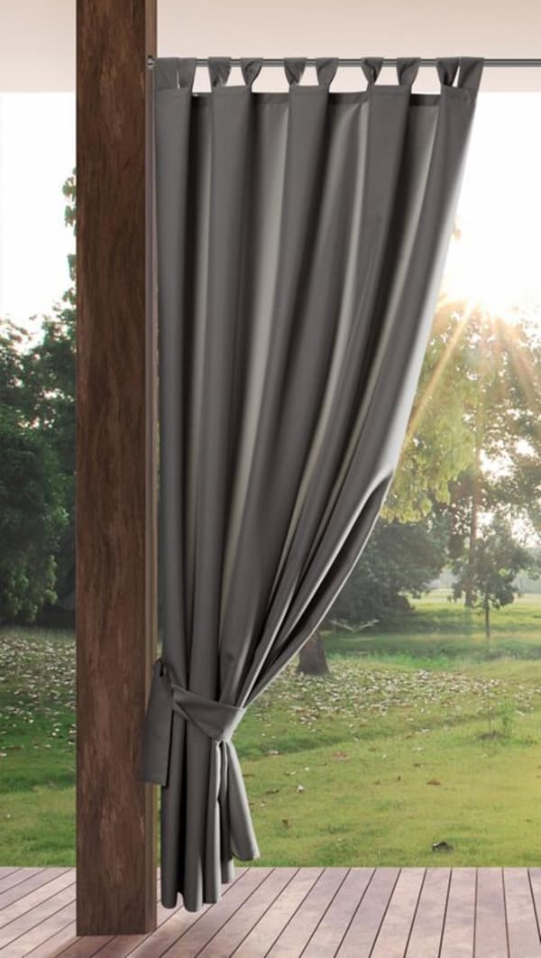 FÄRDIG TRÄDGÅRDSGARDIN MED REMM 155 X 240 CM STÅL