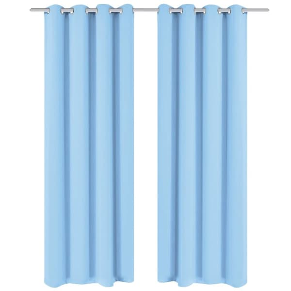 Mörkläggningsgardiner 2 st med öljetter 135x175 cm turkos