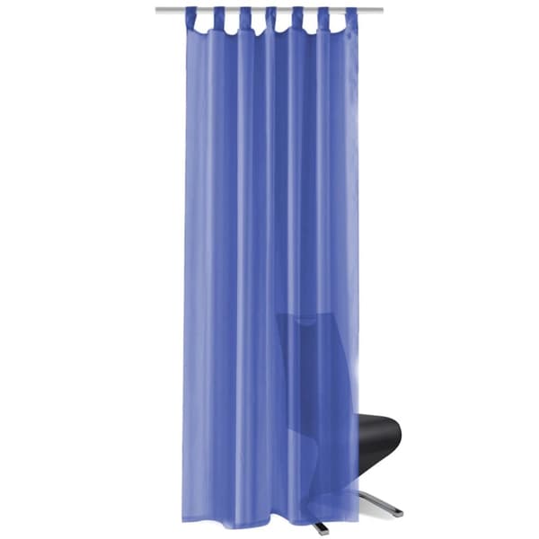 Gardiner i voile 2 st 140x175 cm kungsblå