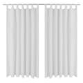 Miniatyrbild 1 av 2: 2-pack gardiner med öglor i vit microsatin 140 x 245 cm