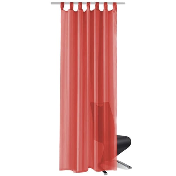 Gardiner i voile 2 st 140x225 cm röd