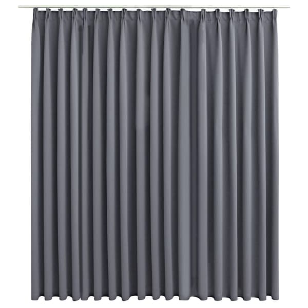 Mörkläggningsgardin med krokar grå 290x245 cm