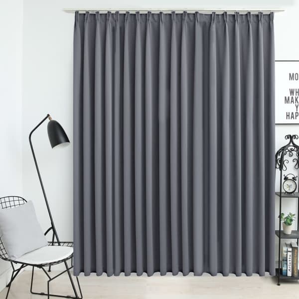 Mörkläggningsgardin med krokar grå 290x245 cm
