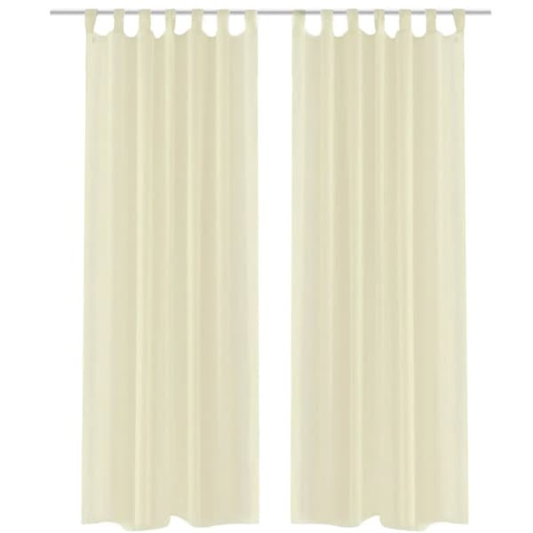 Genomskinlig gardin 140 x 245 cm 2-pack Creme