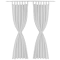 Miniatyrbild 2 av 2: 2-pack gardiner med öglor i vit microsatin 140 x 175 cm