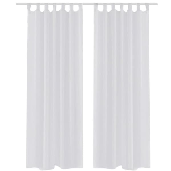Genomskinlig vit gardin 140 x 175 cm 2-pack