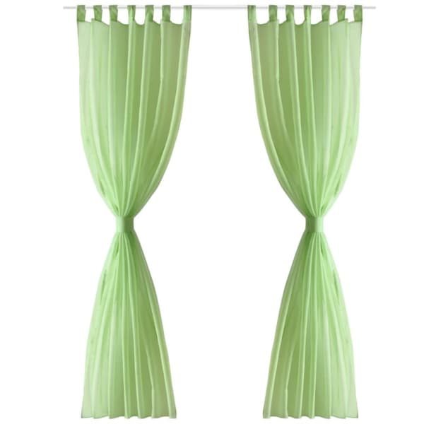 Genomskinlig gardin 140 x 175 cm 2-pack Apple Green