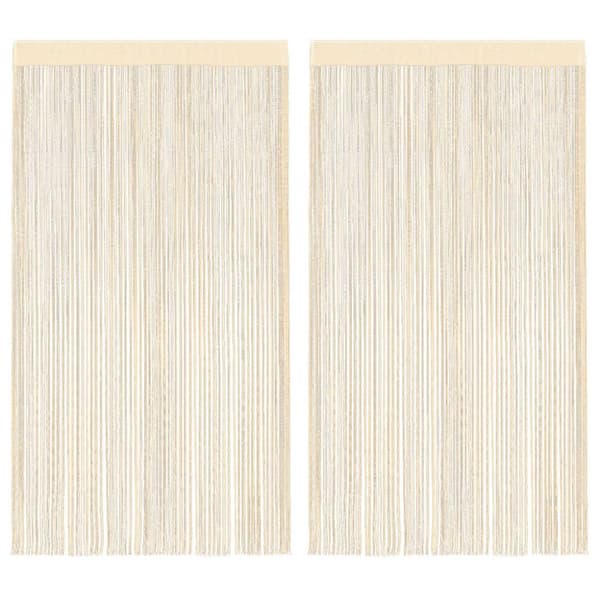 Trådgardiner 2 st 100x250 cm gräddvit