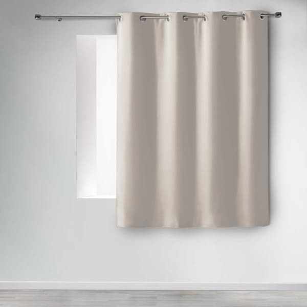 Mörkläggningsgardin - Vanlig - Ecru - 140 x H180 cm - 100 % polyester - 8 silveröglor