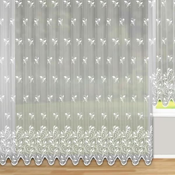 Panel med volangfläta - Vit - Syntet - 300 x 245 cm - Interiör - Blommönster