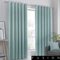 Miniatyrbild 1 av 4: Gardin - dubbla gardiner Fusion - SR5DE90906UPU - Strata Dubbla gardiner med öljetter 100% Polyester Duck Blue 229 x 229 cm